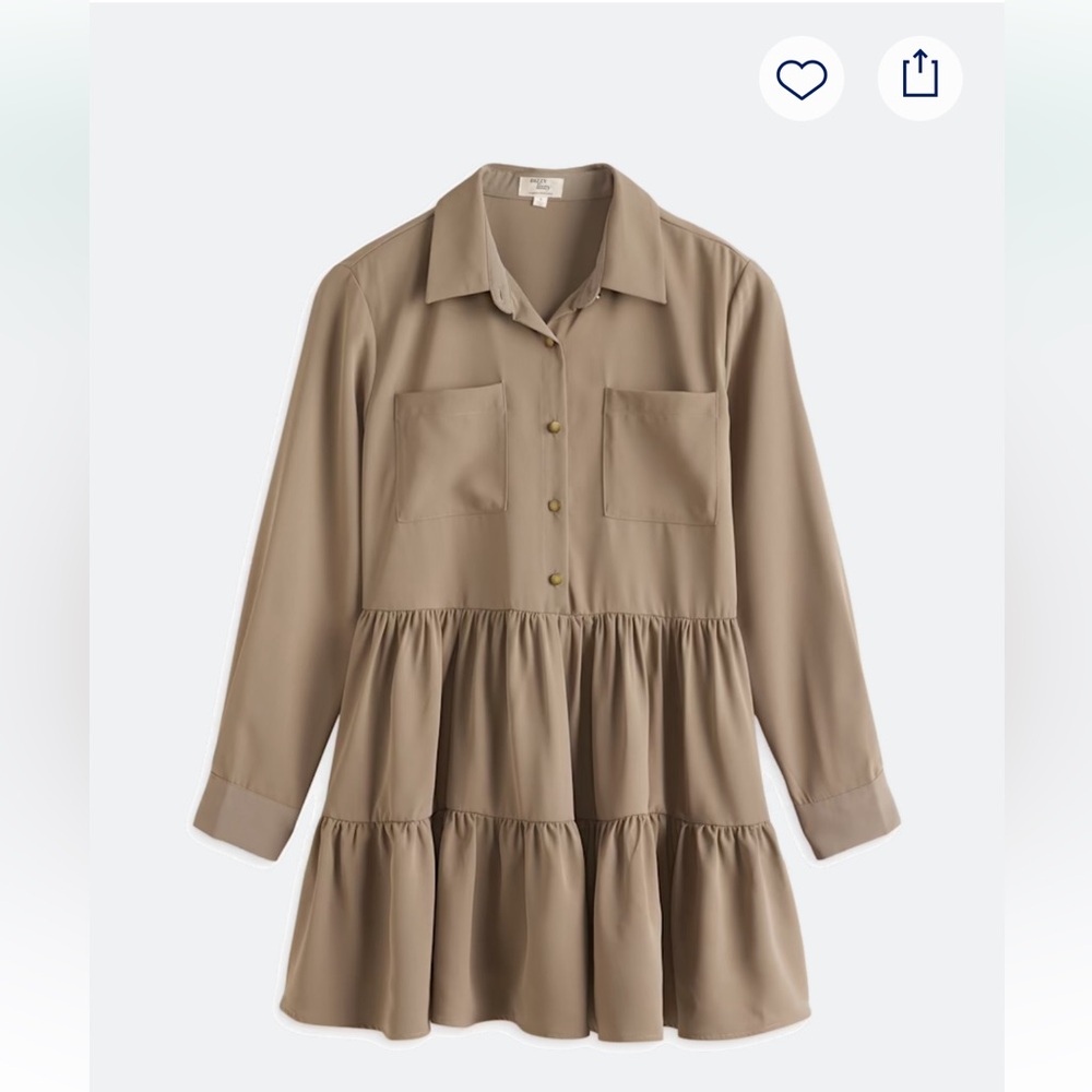 Dizzy Lizzy Long Sleeve Collared Shirt Dress